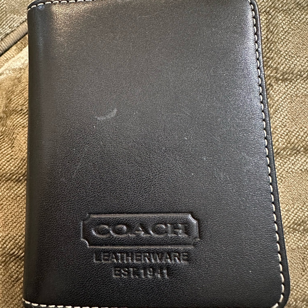 Coach Vintage Black Leather Card Holder Bifold